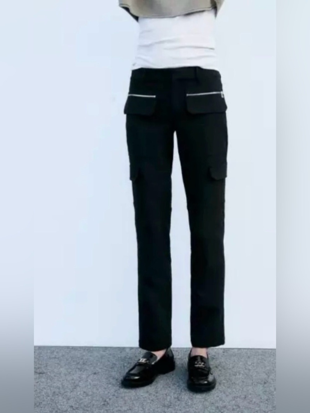 Zara ZW Collection Zippered Cargo Pants Size Small